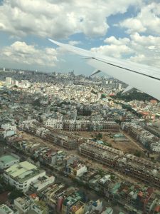 View from flight into Ho Chi Minh City