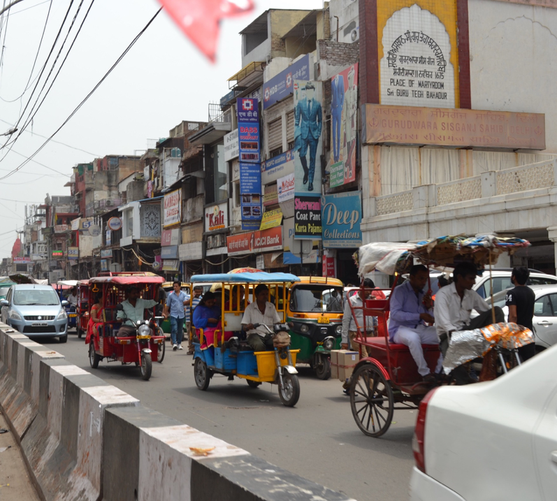 Colorful Streets in New Delhi, India