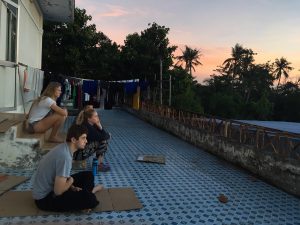 ACE in Vietnam Group Meditating Before Camp