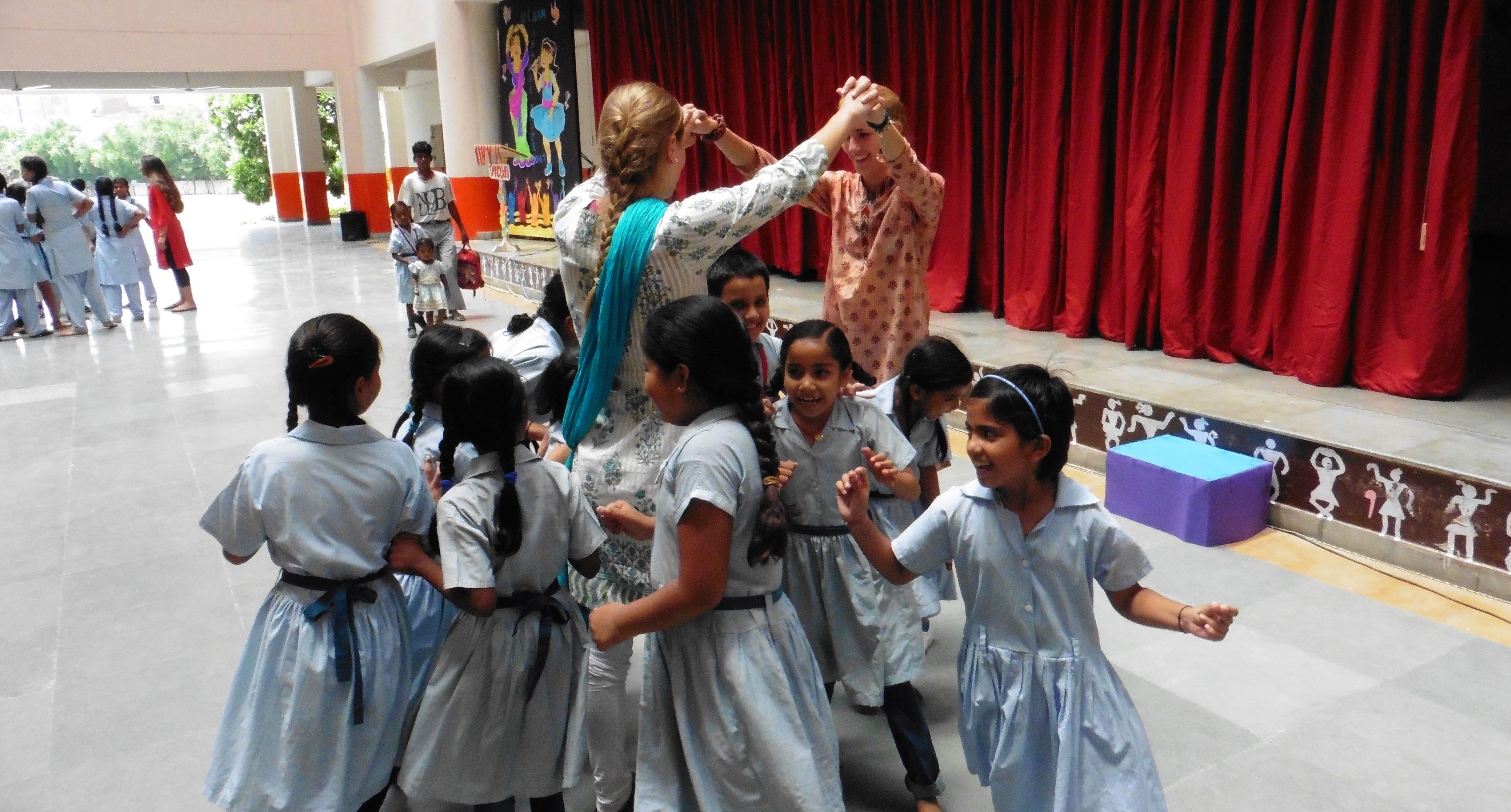 ACE Student-Athlete Dancing with VIDYA Students