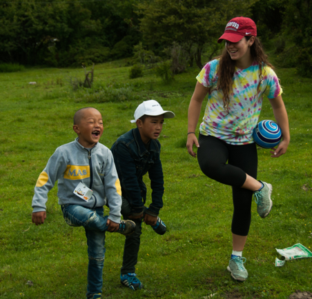 Shannon Playing Games with Kids Outside