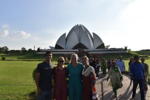 ACE Student-Athletes Standing in front of the Lotus Temple