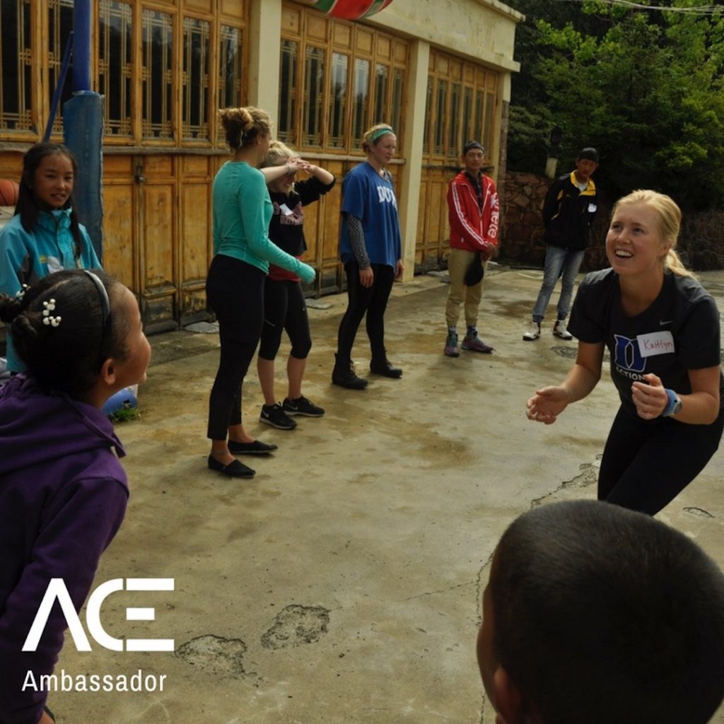 ACE participant playing games outside