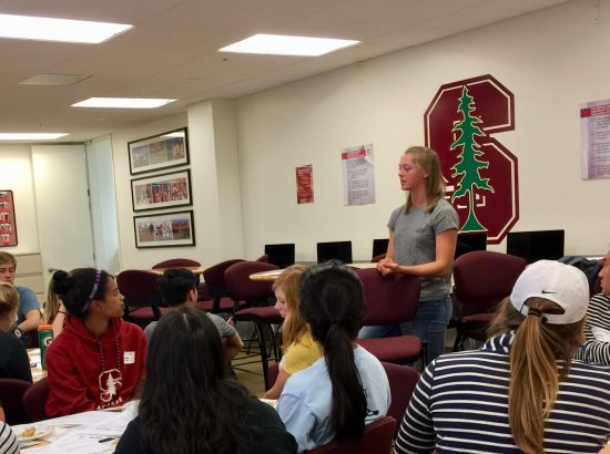ACE ambassador speaking to group of ACEathletes