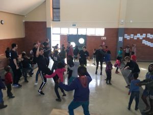 group of kids dancing