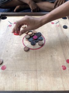 board game with round playing pieces