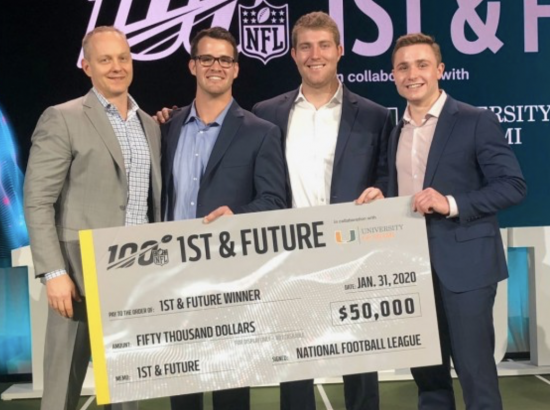 From left to right: Ken Gall with the founders of Protect3d, Kevin Gehsmann, Clark Bulleit and Tim Skapek