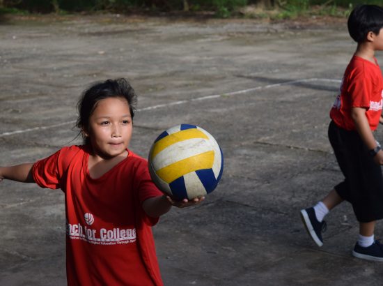 youth with volleyball