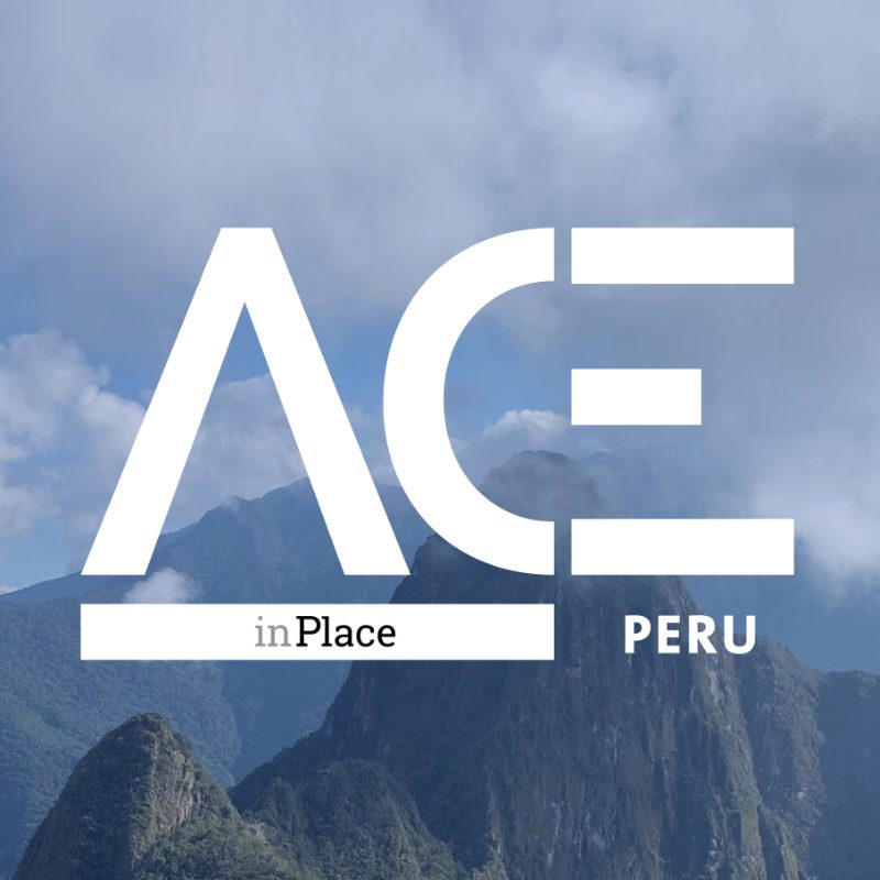 tall mountain with ace in peru logo