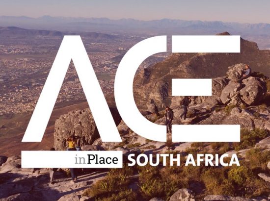 mountain overlook with ace in south africa logo