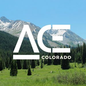 ace in colorado graphic in front of snowy mountain range