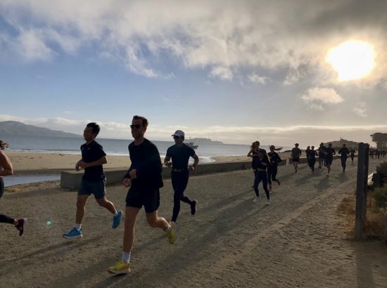 group of people running