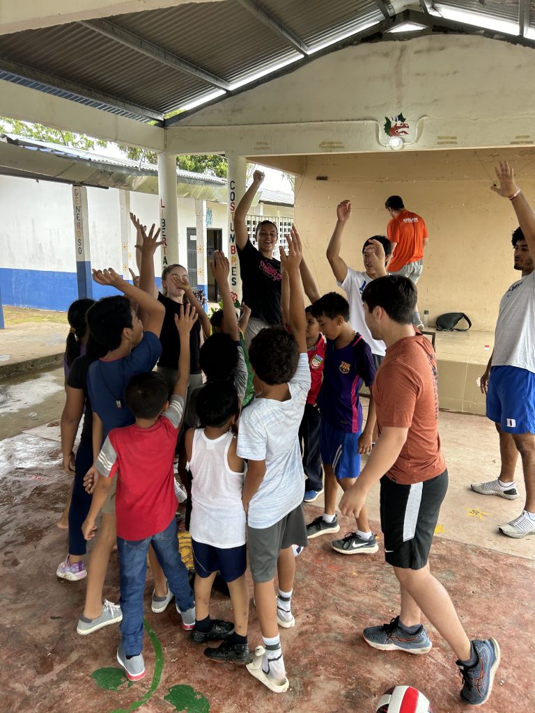 Group celebrating in Panama