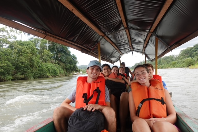 Students on boat in Costa RIca