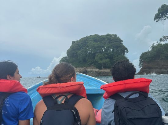 students in boat in Costa Rica