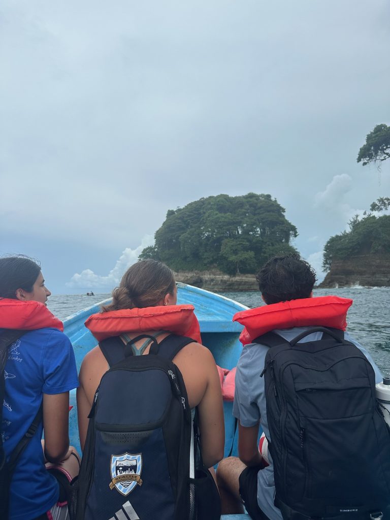 students in boat in Costa Rica