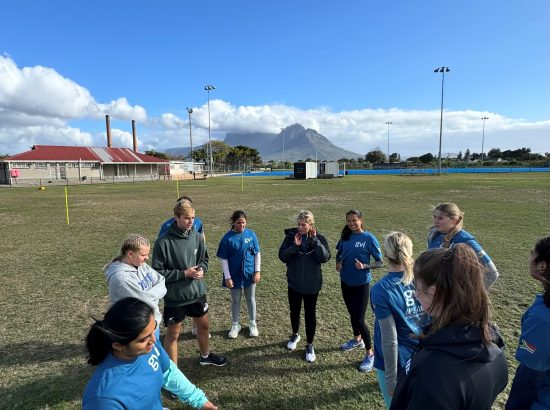 Students in a field in South Africa