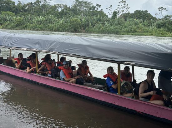 students on boat